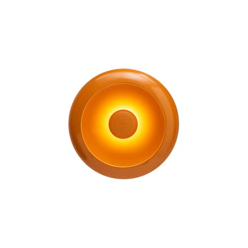 Oloha Small Outdoor wall light metal orange / Wireless lamp - Ø 22.5 cm - Fatboy - Orange luminous - ABS, Silicone, Thermolacquered aluminium