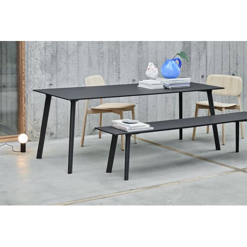 Copenhague CPH DEUX 210 Rectangular table plastic material black 200 x 75 cm - Hay - Black - Laminate with plastic coating, Natural beechwood