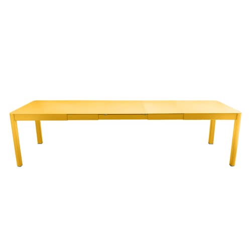 Ausziehtisch Ribambelle XL metall gelb / L 149 bis 299 cm - 6 bis 14 Personen - Fermob - Honigfarben - lackiertes Aluminium