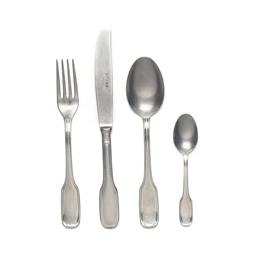 Set de couverts Vintage métal gris argent / 24 pièces - Bitossi Home - Acier finition mate - Acier