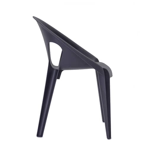 Stapelbarer Sessel Bell plastikmaterial blau / By Konstantin Grcic / recyceltes Polypropylen- Öko-Design - Magis - Orange Sunrise - Recyceltes Polypropylen