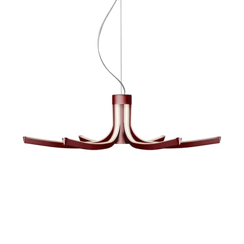 Suspension Asteria LED métal rouge / Ø 67 cm - Foscarini - Rouge foncé - Aluminium extrudé