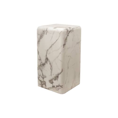 Table d\'appoint Marble look Small bois blanc / H 61 cm - Effet marbre - POLSPOTTEN - Blanc - MDF, Résine