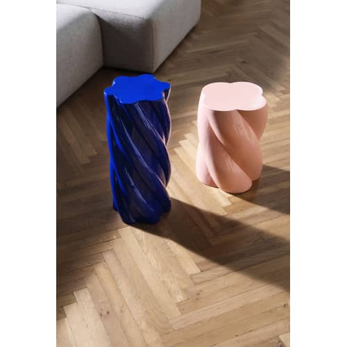 Table d\'appoint Marshmallow / Ø 25 x H 55 cm - Fibre de verre - & klevering - Bleu - Fibre de verre