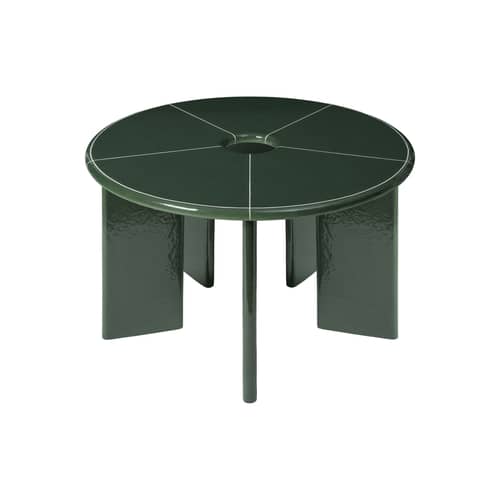 Table ronde Deya / Ø 120 - Béton émaillé - Ferm Living - Vert foncé - Béton renforcé de fibres de verre
