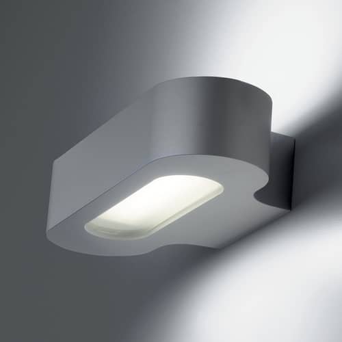 Wandleuchte Talo LED metall grau / L 21 cm - Artemide - Silberfarben - klarlackbeschichtetes Aluminium