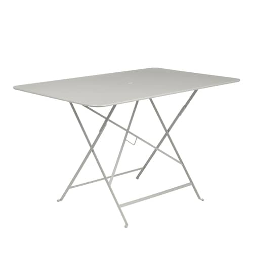 Tavolo pieghevole Bistro metallo grigio / 117 x 77 cm - 6 persone - Foro ombrellone - Fermob - Grigio argilla - Acciaio verniciato