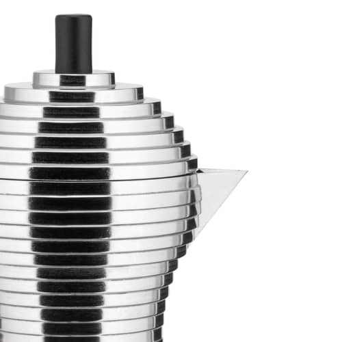 Cafetière italienne Pulcina métal noir / Induction - 6 tasses - Alessi - Chromé / Noir - Fonte d\'aluminium, Plastique