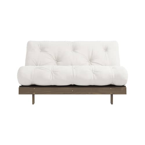 Canapé convertible Roots / L 140 cm - 3 positions / Structure marron - KARUP DESIGN - Naturel 701 / Bois marron - Fibres recyclées mélangées, Mousse, Pin massif certifié FSC laqué, Tissu