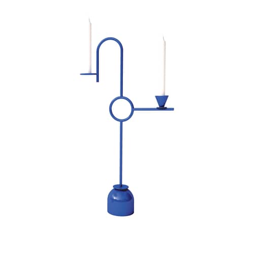 Candeliere Blue Large metallo blu / L 30 x H 56 cm - Metallo - Cappellini - H 56 cm / Blu Indaco - Metallo