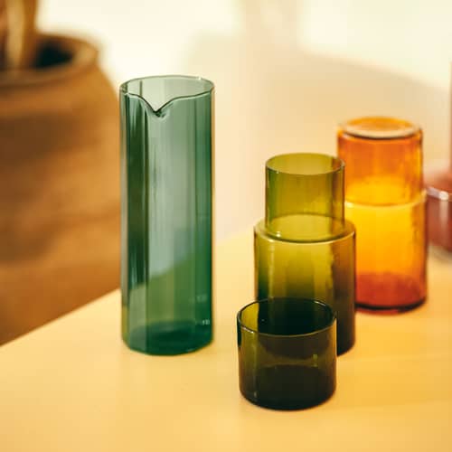 Carafe Sunlit verre bleu / 1,1 L - HK LIVING - Bleu - Verre borosilicaté