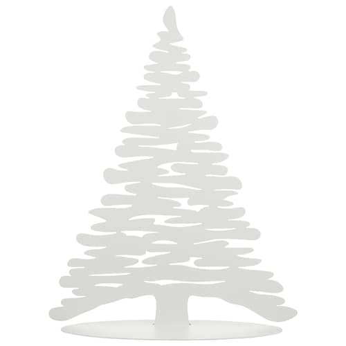 Décoration de Noël Bark Tree métal blanc / H 45 cm - Sapin en acier + 6 aimants colorés - Alessi - Blanc - Acier, Porcelaine