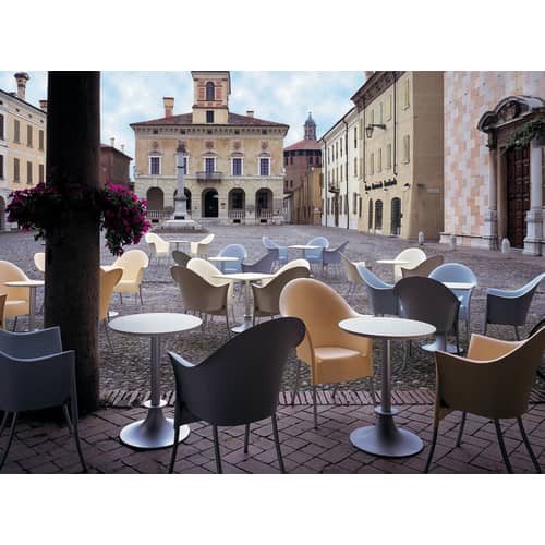 Fauteuil empilable Lord Yo plastique noir / Seconde vie - Driade - Noir - Aluminium, Polypropylène