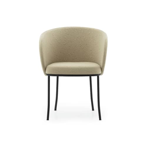 Fauteuil rembourré Knit tissu beige - Normann Copenhagen - Sable - Acier thermolaqué, Bois certifié FSC, Mousse, Tissu Kvadrat