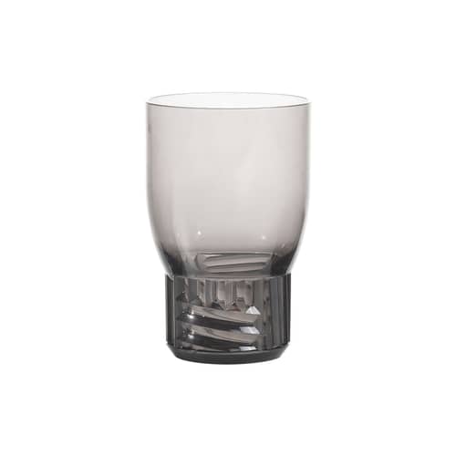 Trama Medium Glass plastic material grey / H 13 cm - Kartell - Smoked grey - Technopolymer