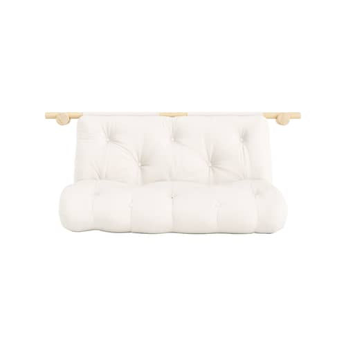 Canapé convertible Hooked / L 135 cm - Modulable 3 positions - KARUP DESIGN - Naturel 701 / Pin - Fibres recyclées mélangées, Mousse, Pin massif certifié FSC
