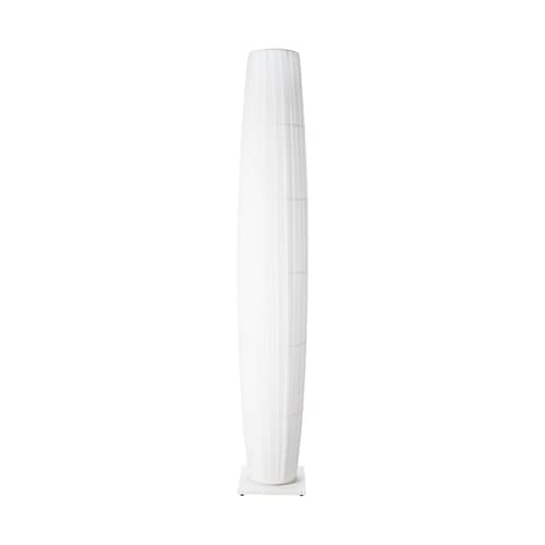 Lampada a stelo Colonne tessuto bianco / LED - H 190 cm - Dix Heures Dix - Base in Marmo bianco - Alluminio, Marmo, Tessuto acrilico plissettato