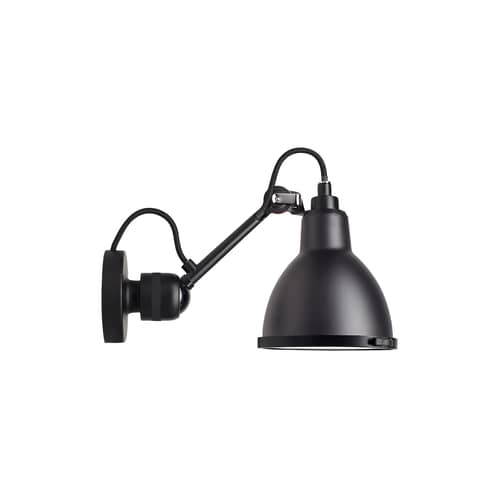 Wandleuchte N° 304 metall schwarz / Badezimmer-Lampe - DCW éditions - Schwarz, matt - Aluminium, Borosilikatglas, Céloron, Silikon, Stahl