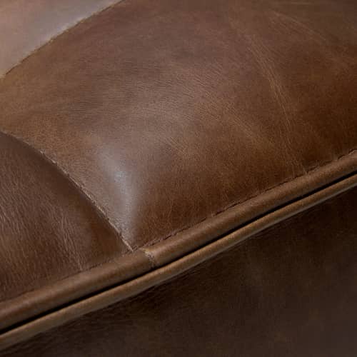 Canapé d\'angle N701 cuir marron / Module d\'angle arrondi 90° - L 120 cm - Ethnicraft - Châtaigne - Bois, Cuir aniline, Mousse PU haute densité