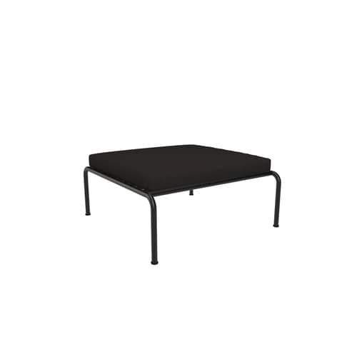 Outdoor-Hocker Avon metall textil schwarz Avon - Houe - Graphitschwarz - Polyurethan-Schaum, Sunbrella-Gewebe, thermolackierter Stahl