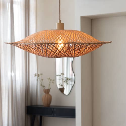 Madura Pendant wood beige / Ø 87 x H 20 cm - Bamboo - GOOD&MOJO - / Ø 87 cm - Brown & Natural - Bamboo, Iron