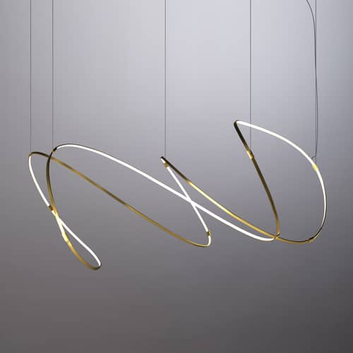 Pendelleuchte Zigouzi LED metall gold / L 180 cm - Dix Heures Dix - Gold - eloxiertes Aluminium, Silikon