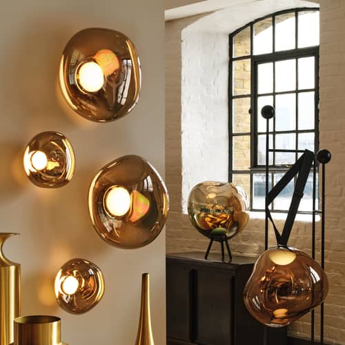 Applique Melt Surface Mini LED / Plafonnier - Ø 30 cm / Change de couleur - Tom Dixon - Bronze - Polycarbonate soufflé