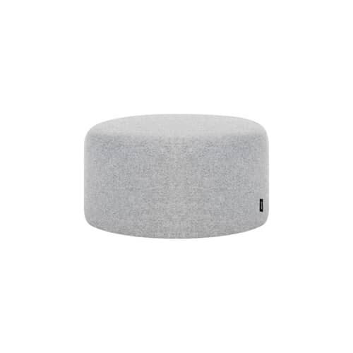 Pouf Folk Petit tissu gris / Ø 50 x H 25 cm - NOO.MA - Gris universel (laine) - Bois, Laine, Mousse