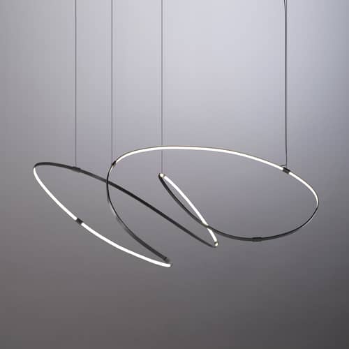 Sospensione Zigouzi LED metallo nero / L 150 cm - Dix Heures Dix - Nero - Alluminio anodizzato, Silicone