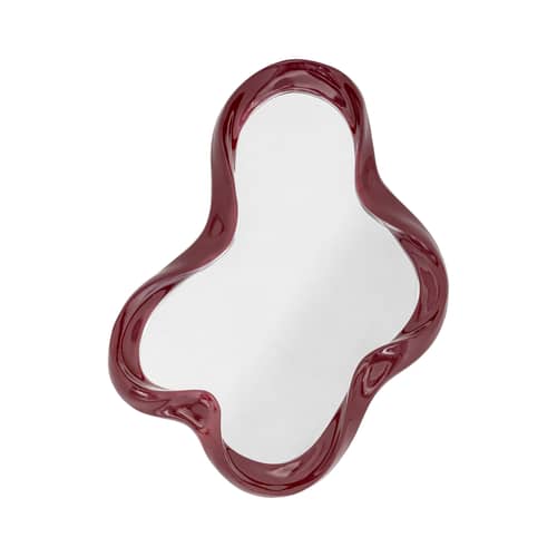 Specchio murale Violeta materiale plastico rosso / 61,5 x 47 cm - Bloomingville - Rosso caldo - Poliresina, Vetro