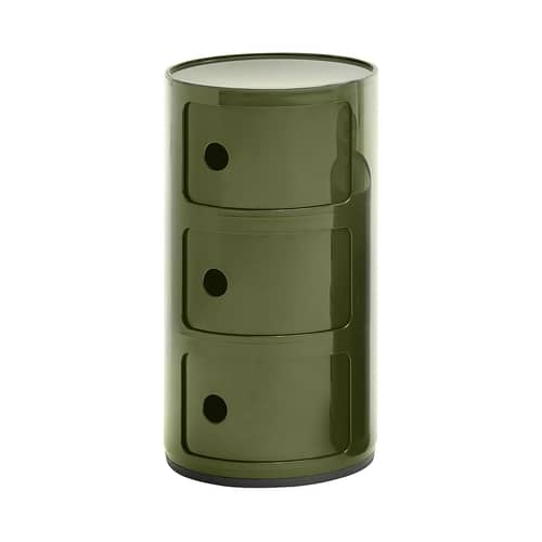 Storage Componibili Kartell 3 drawers / H 58 cm - Green - Plastic