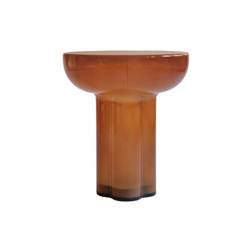 Table d\'appoint Crown Tall / Ø 45 x H 50 cm - 101 COPENHAGEN - Caramel - Verre soufflé bouche