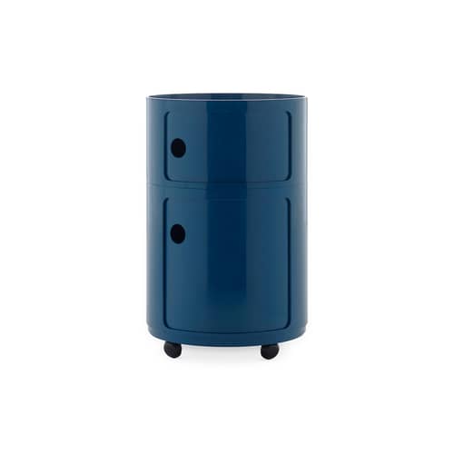 Ablage Componibili New Big plastikmaterial blau / 2 Schubladen - Ø 42 x H 61,5 cm - Kartell - Blau - ABS