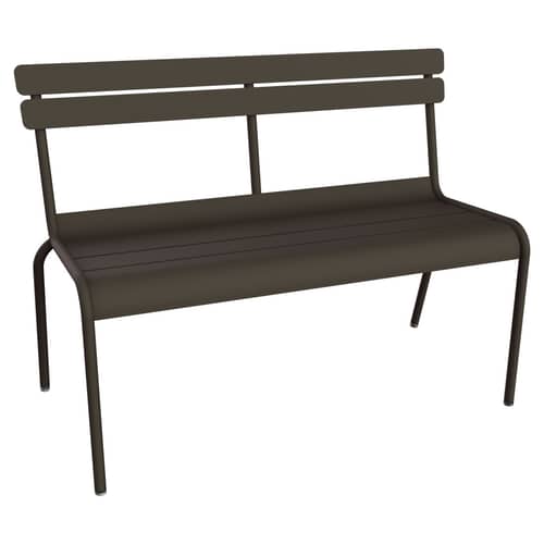 Banc avec dossier Luxembourg métal marron / 3 places - L 118 cm - Fermob - Tonka - Aluminium laqué