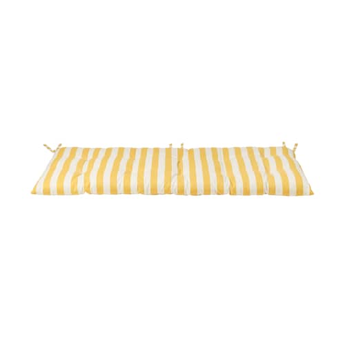 Bankkissen Franca textil gelb / B 100 x T 42 cm - BROSTE COPENHAGEN - Gelb gestreift - Baumwolle