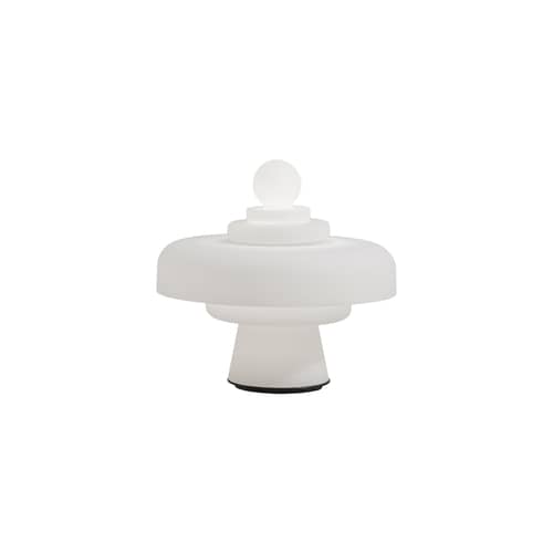 Bodenleuchte Regina glas weiß / LED - Neuauflage Bobo Piccoli, 1968 / Ø 49 x H 45 cm - Fontana Arte - Weiß - Satiniertes mungeblasenes Glas
