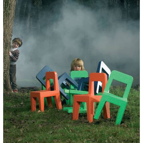Chaise enfant Seggiolina Pop bleu / Enzo Mari 2005 - Magis - Bleu - Polypropylène expansé