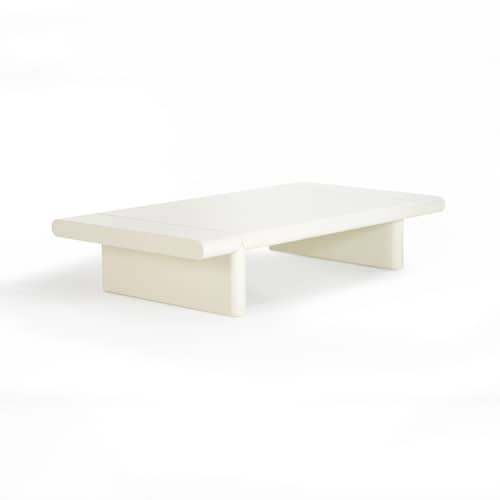 Zavolo 790 Coffee table wood white / 84 x 120 cm - Zanotta - Talc - Lacquered MDF