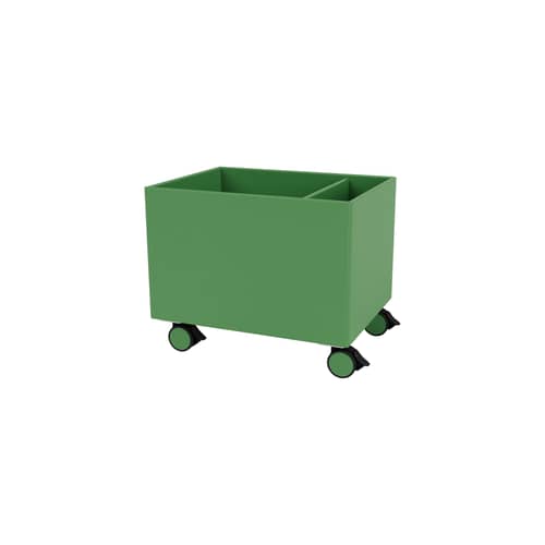 Coffre à roulettes Colour Box II bois vert / 46.8 x 35,4 x H 37.8 cm - MONTANA - Parsley 152 - MDF laqué