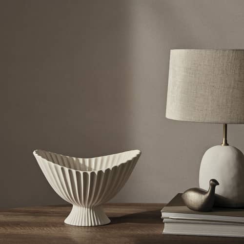 Coupe Fountain Medium céramique blanc / 28 x 24 x H 19 cm - Ferm Living - L 28 cm / Blanc - Grès