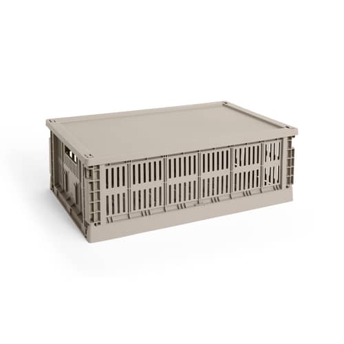 Deckel  plastikmaterial grau / Für Korb Colour Crate Large 35,5 x 54,5 cm - Hay - Warmes Grau - Recyceltes Polypropylen