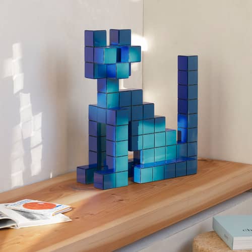 Dekoration Panton Cubes Cat plastikmaterial blau / Set Chat – Verner Panton, 1974 - Vitra - Zweifarbig: Grau/Blau - Recyceltes ABS