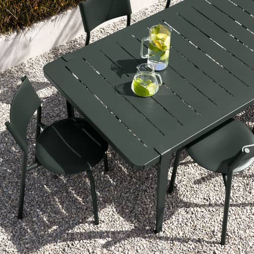 Fuß avec fixation étau OUTDOOR metall grün / H 75 cm - Zur Gestaltung eines Tisches im Außenbereich - TIPTOE - Waldgrün - thermolackierter Stahl