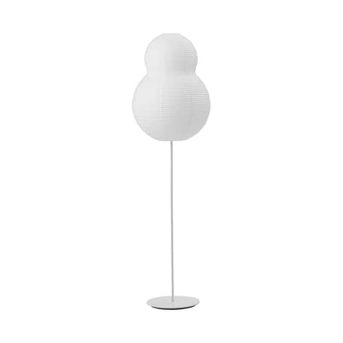 Lampada a stelo Puff Bubble carta bianco / Carta di riso - H 153,5 cm - Normann Copenhagen - Bianco - Acciaio, Carta di riso