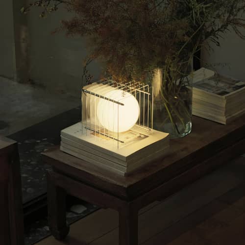 Lampada da tavolo Lop Small Square materiale plastico trasparente / Vincitore del premio Archiproducts Designit - BANG - Trasparente - Acrilico, Inox, Vetro