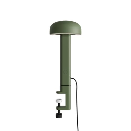 Lampe de table NOD LED métal vert / Base serre-joint  / H 34 cm - TIPTOE - Vert Romarin - Acier, Aluminium