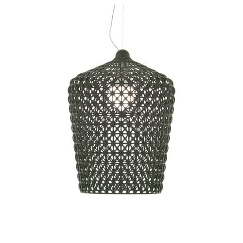 Kabuki Pendant plastic material black Ø 50 x H 63 cm - Kartell - Solid black - Thermoplastic technopolymer