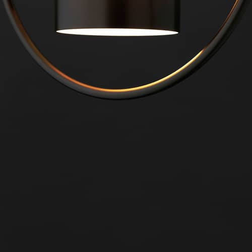 Multi-Lite Small Pendant metal black / Ø 25 cm - Modular & orientable / 1972 reissue - Gubi - Black brass / Black brass circle - Metal
