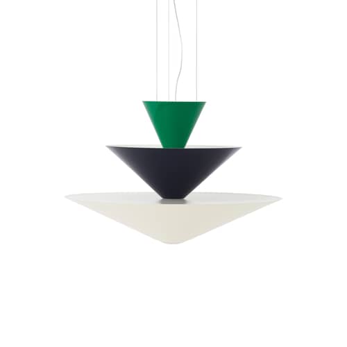 Pendelleuchte Gio LN14 metall grün / LED - Ø 60 x H 39 cm - &tradition - Signalgrün / Tiefblau / Ecru - Thermolackiertes Aluminium
