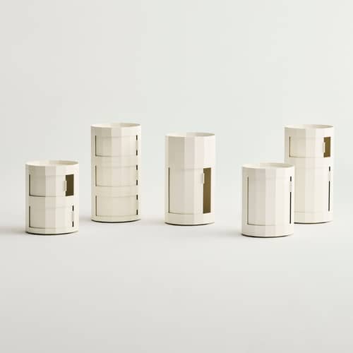 Rangement Facet Low / H 49 cm - 2 portes / Avec roulettes - Hay - Coquille d\'œuf - ABS recyclé